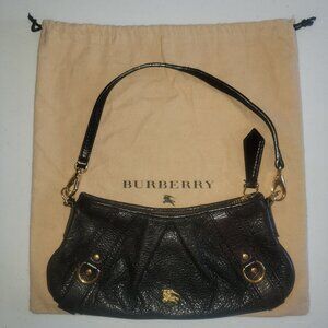 Authentic Burberry Prorsum Haymarket Brown Leather Pleated Handbag
